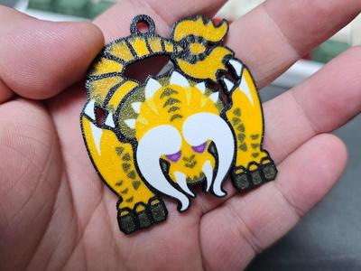 Double-Sided Monster Hunter Diablos Keyring