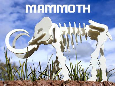 Mammoth Skeleton 3D Puzzle Kit Card 