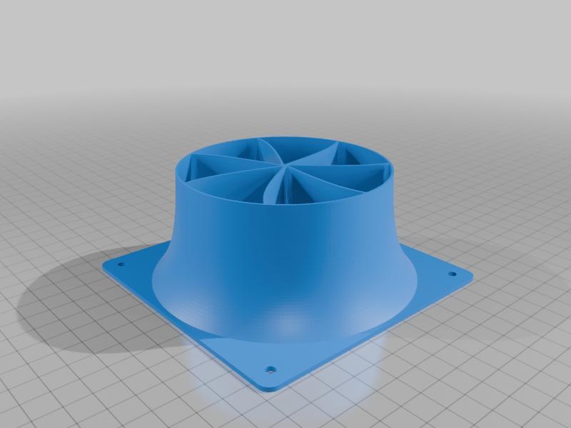 120mm laminar flow fan stator duct with Bezier cone