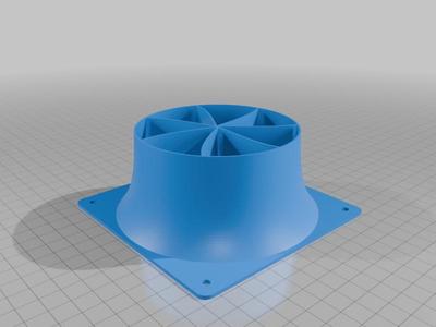 120mm laminar flow fan stator duct with Bezier cone