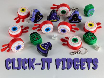 Halloween Click-it Fidgets - Witch Hat, Eyeball, Monster