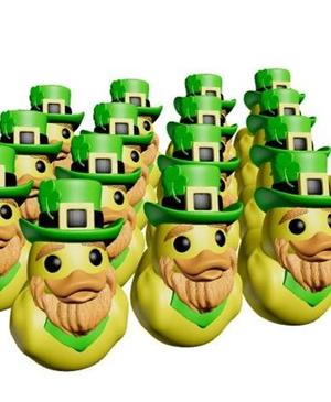 Multicolor Little Lucky Rubber Ducky - St Pattys Day Duck Bambu 3MF