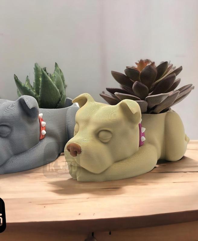 Sleepy Staffy Planter / 3MF Included / Easy to Print