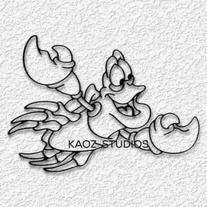 the little mermaid wall art sebastian crab wall decor disney fanart decoration