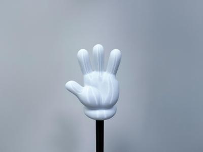 Cartoon Hand Pointer Stick - Paper Sign