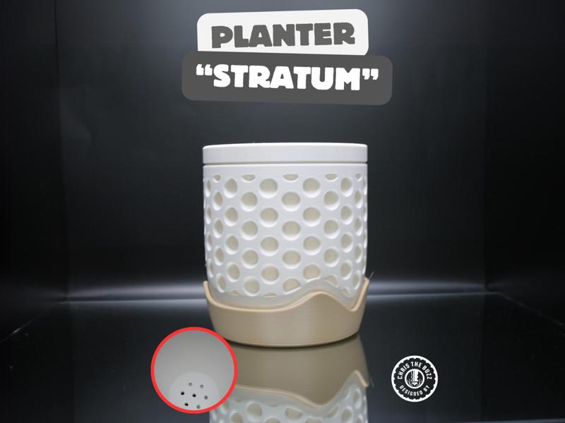 "Stratum" Planter – Geometric Bold, Subtle Flow