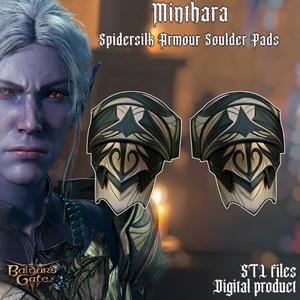 Fantasy Minthara Spidersilk Shoulder Pads Baldrurs Gate 3 STL