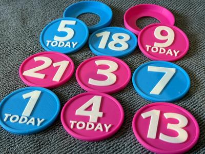 Numbered Birthday Snap Pop Badges