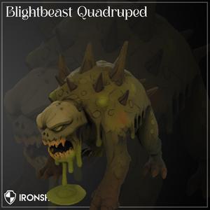 Blightbeast - Mutated Plague Hound with Spikes and Acid Drool | Diseased Quadruped Monster for DnD & Fantasy Battles