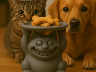 Dish Cat Cat with Snack Plate