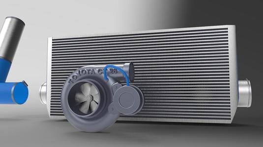 Toyota Celica ST185 Intercooler and CT26 Turbocharger - 3D Reconstruction of the Boost System