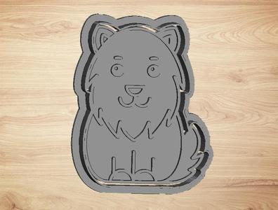 cookie cutter wolf - cutter and stamp