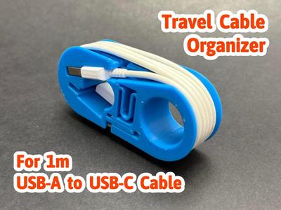 USB-A to USB-C phone travel cable clip organizer