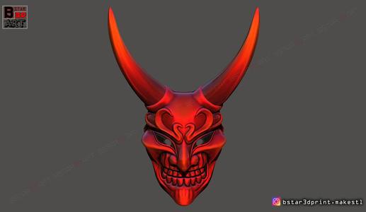 Devil Mask - Satan Mask - samurai Mask - Halloween cosplay 3D print model