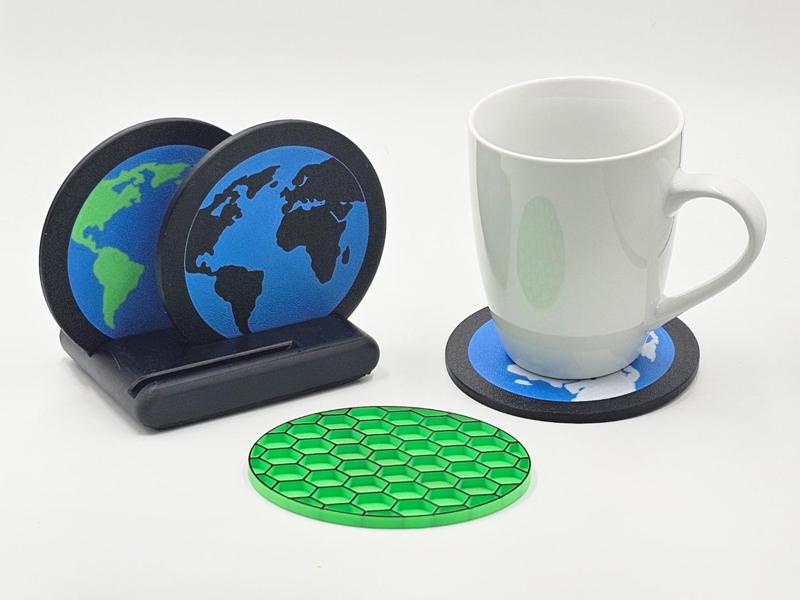 Coasters Cups Glasses - Earth