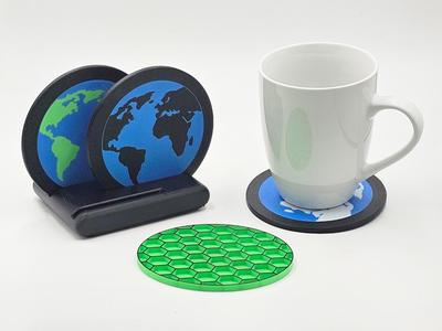 Coasters Cups Glasses - Earth