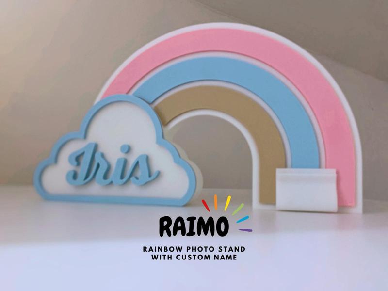 RAIMO - Rainbow Photo Stand with Custom Name