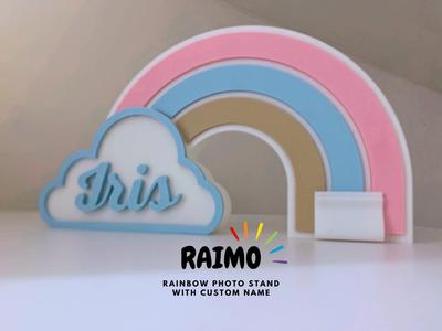 RAIMO - Rainbow Photo Stand with Custom Name