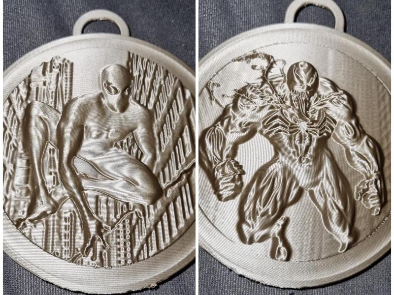 Spiderman vs. Venom / Double-sided Relief Sculpture