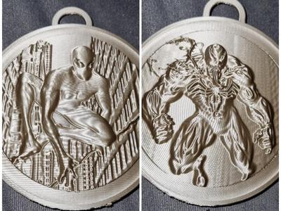 Spiderman vs. Venom / Double-sided Relief Sculpture