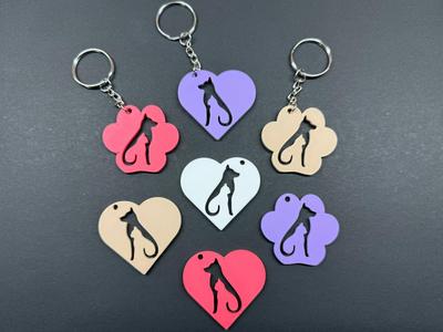 Dog cat keychain