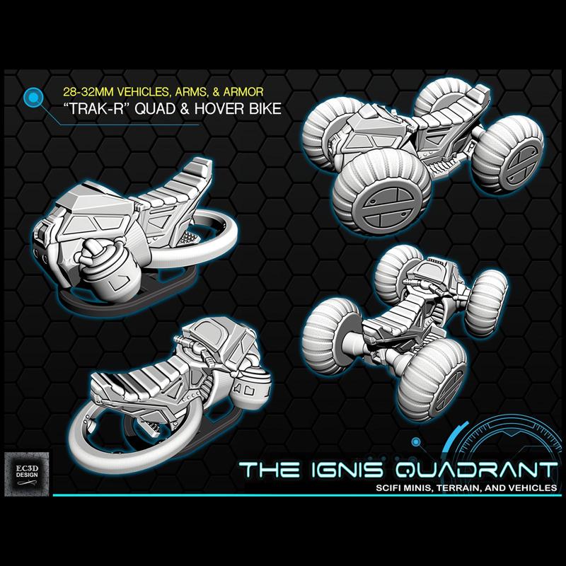 Sci-fi  TRAK-R  Quad and Hover Bike [Support-free]