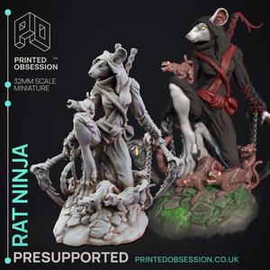 Rat Ninja - Assassin - PRESUPPORTED - 32mm scale