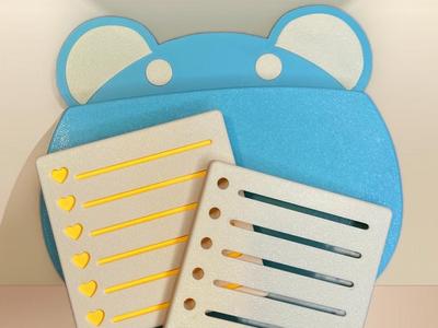 Teddy Bear post it/sticky note holder with magnets