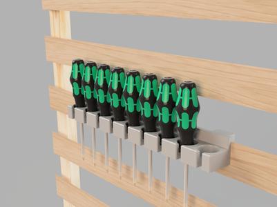 French-Cleat Mount for Wera Screwdrivers / Knipex