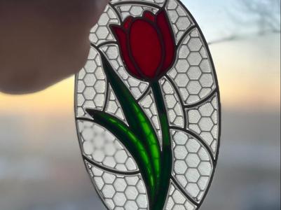 Stained glass tulip