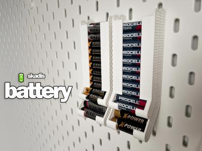 Battery Holder/Dispenser for IKEA Skadis AA + AAA 
