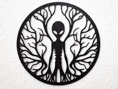 Alien with intertwined branches wall picture V.1 Deco