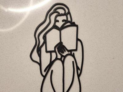 Girl reading wall art