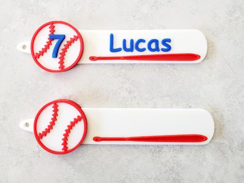 Customizable Baseball / Softball Keychain/Bag Tag