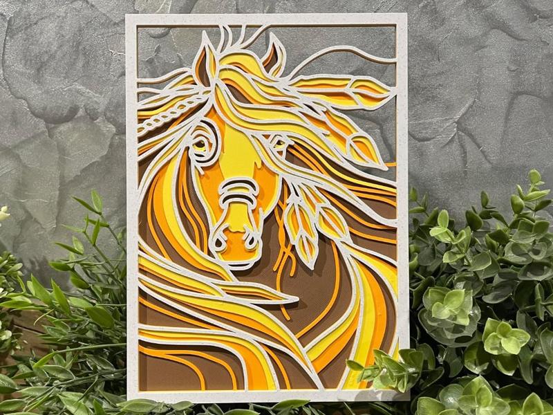 Customizable Layered mandala horse layered