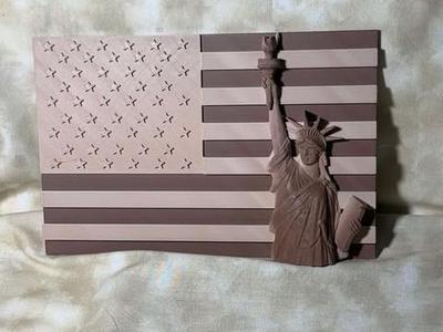 American Flag with Statue of Liberty
