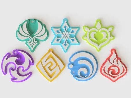 Genshin Impact Emblem Keychain