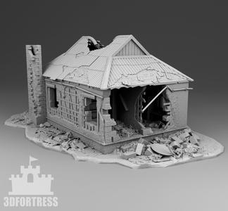 The-house-is-heavily-shelled