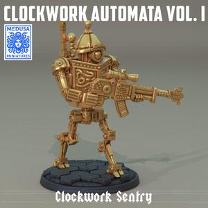 Clockwork Sentry - Steampunk Automaton Guard Miniature STL | Clockwork Automata Vol. I