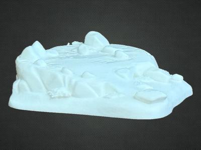 Rugged Sloped Rocky Terrain Platform Base