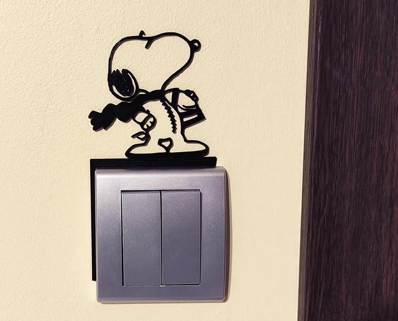 Snoopy Light Switch / Outlet Decoration – 3D Printable Model 2   