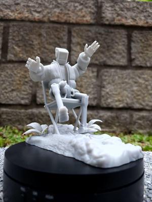 Cat and robot from the game stray figurine
