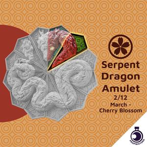 Serpent Dragon Amulet - Yayoi - Cherry Blossom Shard - March