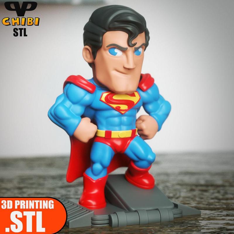 Superman Chibi STL for 3D Printing ChibiSTL 3DXM