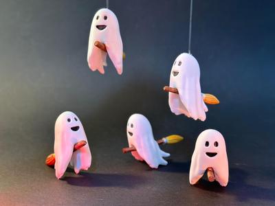 Cute Ghost on the broom