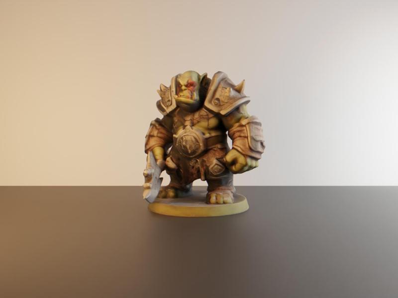 32mm Orc warrior with greataxe for tabletop games 
