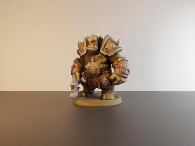 32mm Orc warrior with greataxe for tabletop games 