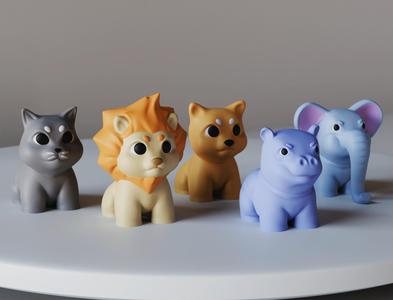 Animal Pack (Lion Cat Dog Elephant Hippo)