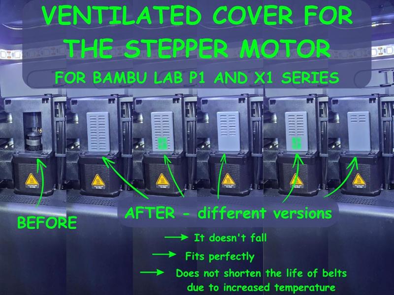 Bambu Lab Stepper Motor Cover with ventilation 