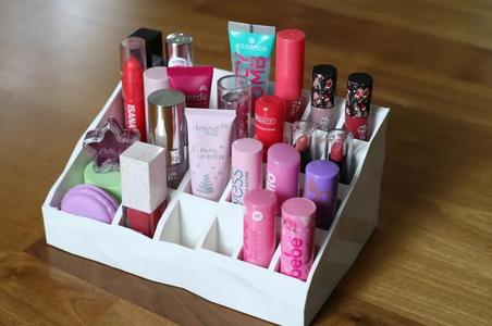 Bathroom shelf organizer for lipsticks and other items   